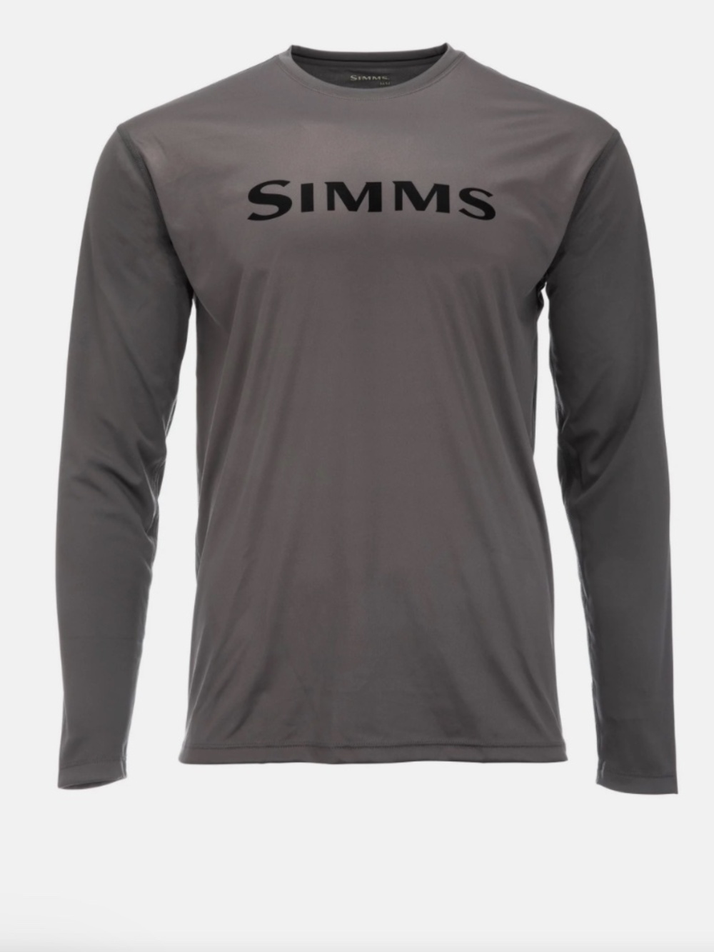 SIMMS Fishing Men's Dark Gray Tech Tee Long Sleeve Performance Size XL
